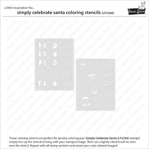 Lawn Fawn - Lawn Clippings - Simply Celebrate Santa Coloring Stencils