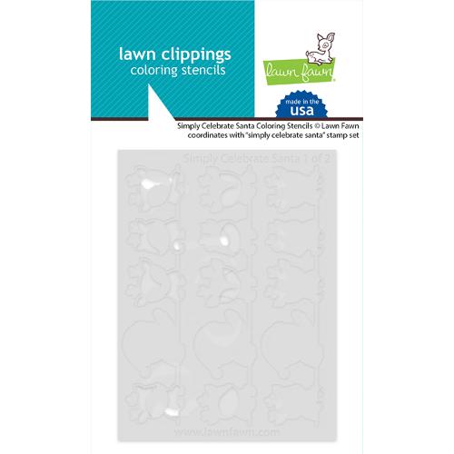 Lawn Fawn - Lawn Clippings - Simply Celebrate Santa Coloring Stencils
