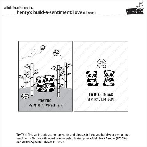 Lawn Fawn - Stamps - Henry's Build-A-Sentiment: Love