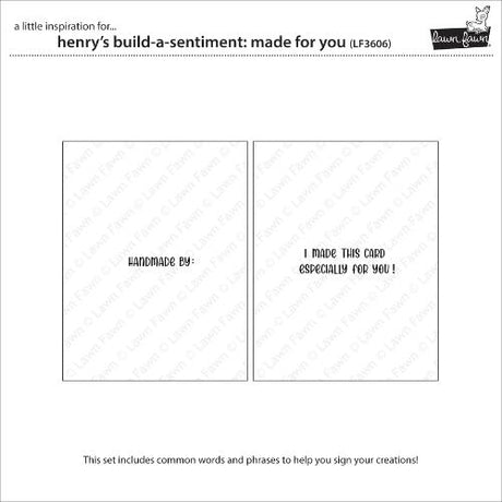 Lawn Fawn - Stamps - Henry's Build-A-Sentiment: Made for You