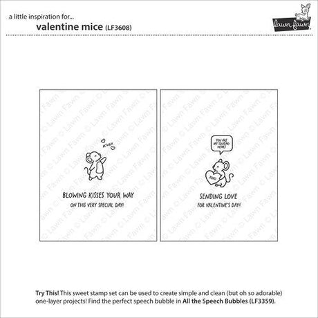 Lawn Fawn - Stamps - Valentine Mice