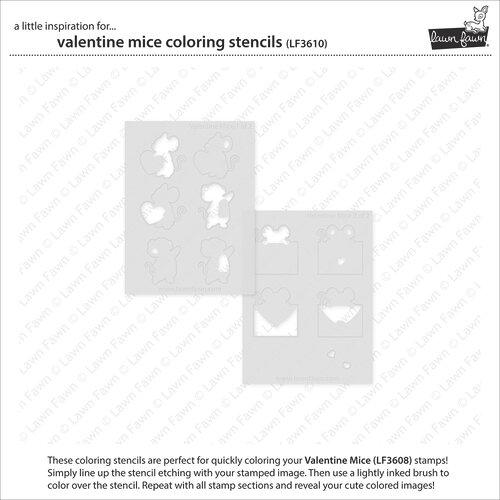 Lawn Fawn - Lawn Clippings - Valentine Mice Coloring Stencils