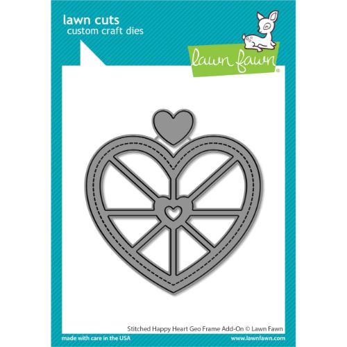 Lawn Fawn - Lawn Cuts - Stitched Happy Heart Geo Frame Add-On Dies