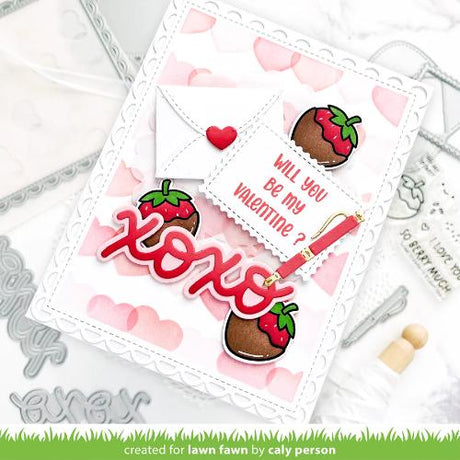 Lawn Fawn - Lawn Clippings - Layered Hearts Background Stencils