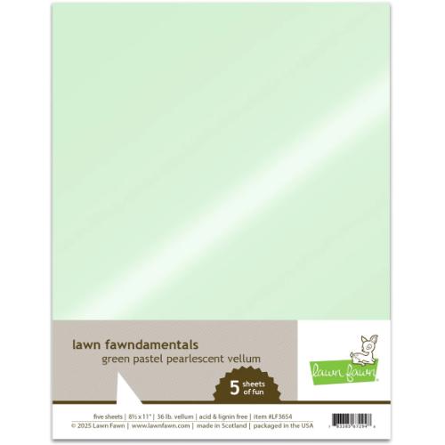 Lawn Fawn - Cardstock - Vellum - Green Pastel Pearlescent