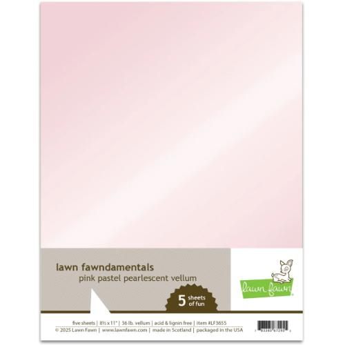 Lawn Fawn - Cardstock - Vellum - Pink Pastel Pearlescent