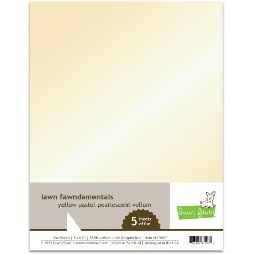 Lawn Fawn - Cardstock - Vellum - Yellow Pastel Pearlescent