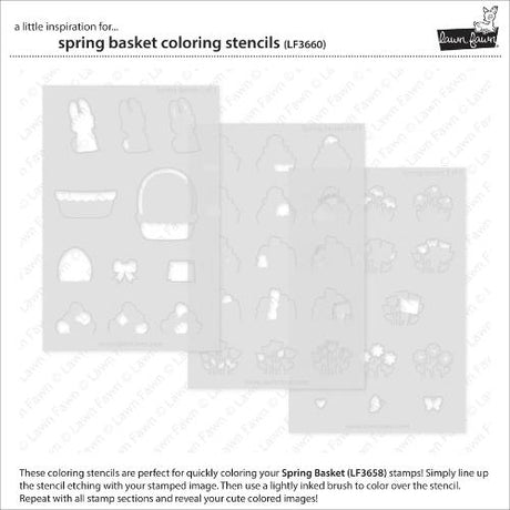 Lawn Fawn - Lawn Clippings - Spring Basket Coloring Stencils