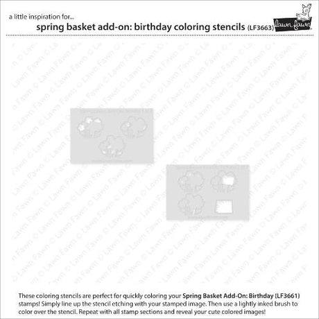 Lawn Fawn - Lawn Clippings - Spring Basket Add-On: Birthday Coloring Stencils