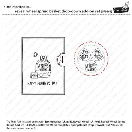Lawn Fawn - Lawn Cuts - Reveal Wheel Spring Basket Drop-Down Add-On Set