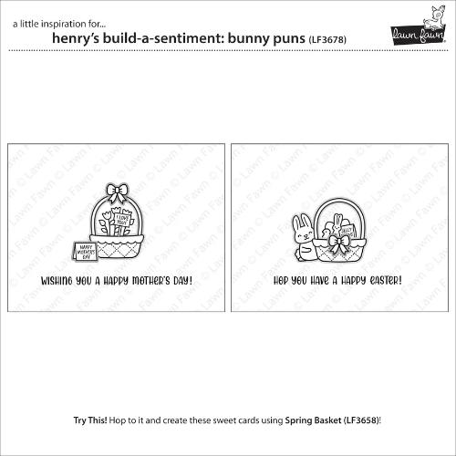 Lawn Fawn - Stamps - Henry's Build-A-Sentiment: Bunny Puns