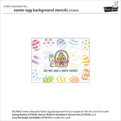 Lawn Fawn - Lawn Clippings - Easter Egg Background Stencils