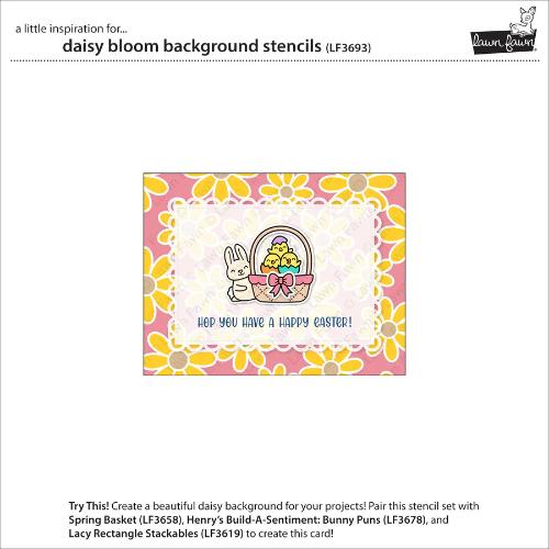 Lawn Fawn - Lawn Clippings - Daisy Bloom Background Stencils