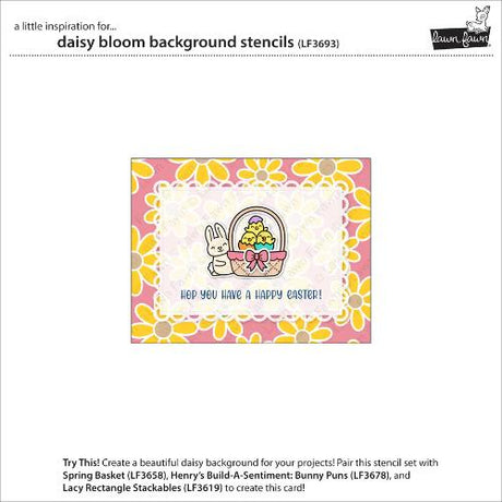 Lawn Fawn - Lawn Clippings - Daisy Bloom Background Stencils