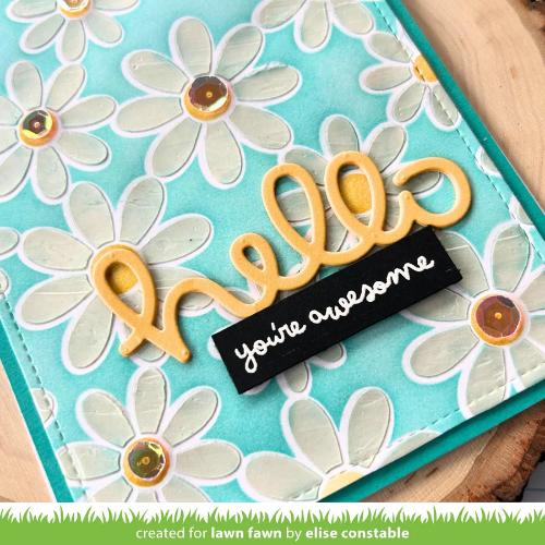 Lawn Fawn - Lawn Clippings - Daisy Bloom Background Stencils