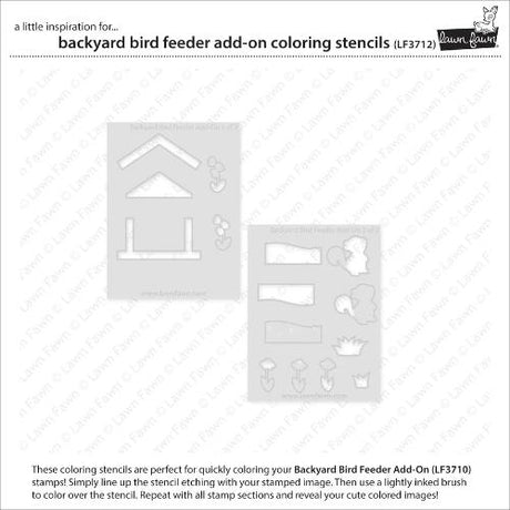 Lawn Fawn - Lawn Clippings - Backyard Bird Feeder Add-On Coloring Stencils