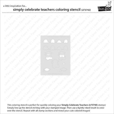 Lawn Fawn - Lawn Clippings - Simply Celebrate Teachers Coloring Stencil