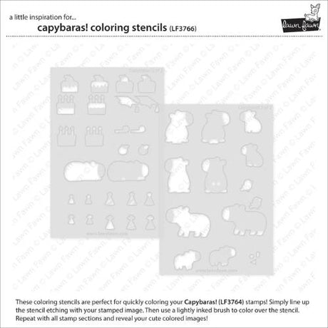 Lawn Fawn - Lawn Clippings - Capybaras! Coloring Stencils