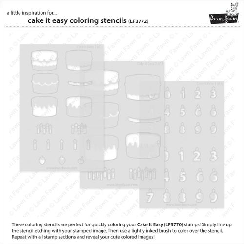 Lawn Fawn - Lawn Clippings - Cake It Easy Coloring Stencils