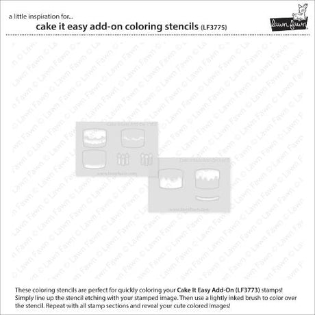 Lawn Fawn - Lawn Clippings - Cake It Easy Add-On Coloring Stencils
