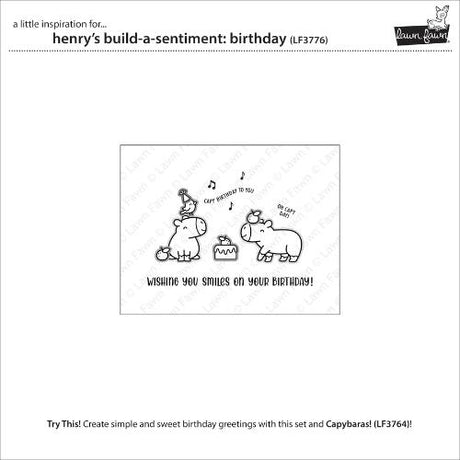 Lawn Fawn - Stamps - Henry's Build-A-Sentiment: Birthday