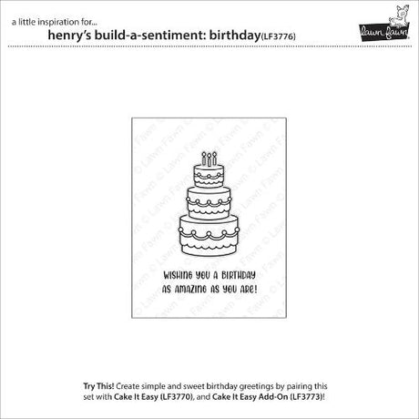 Lawn Fawn - Stamps - Henry's Build-A-Sentiment: Birthday