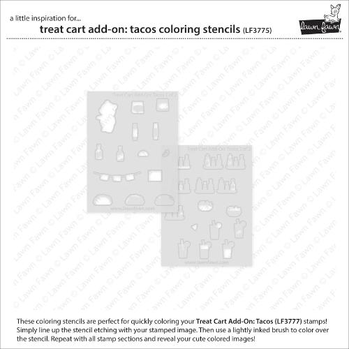 Lawn Fawn - Lawn Clippings - Treat Cart Add-On: Tacos Coloring Stencils