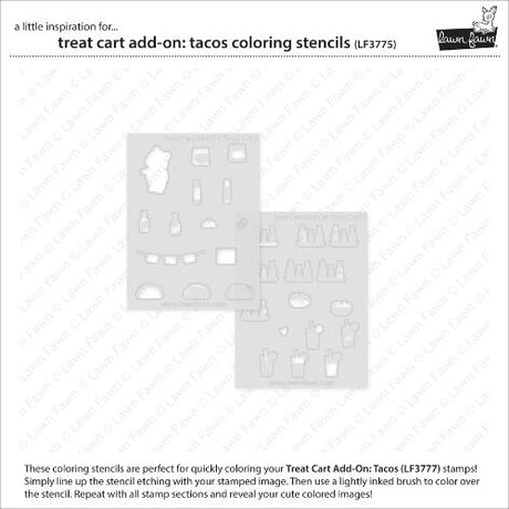Lawn Fawn - Lawn Clippings - Treat Cart Add-On: Tacos Coloring Stencils