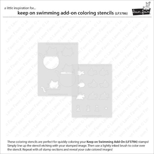 Lawn Fawn - Lawn Clippings - Keep on Swimming Add-On Coloring Stencils