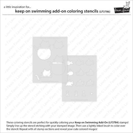 Lawn Fawn - Lawn Clippings - Keep on Swimming Add-On Coloring Stencils