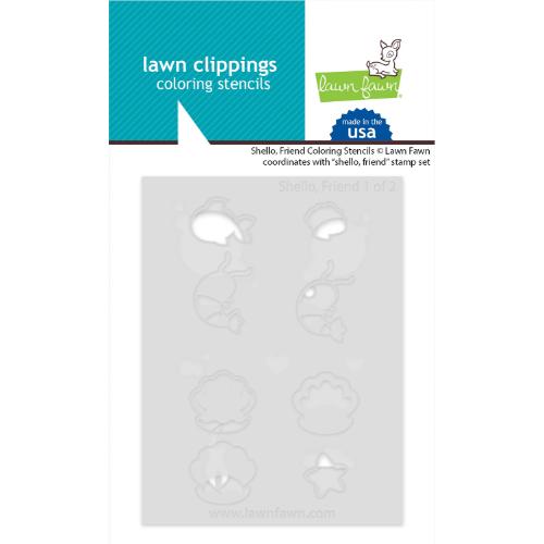 Lawn Fawn - Lawn Clippings - Shello, Friend Coloring Stencils