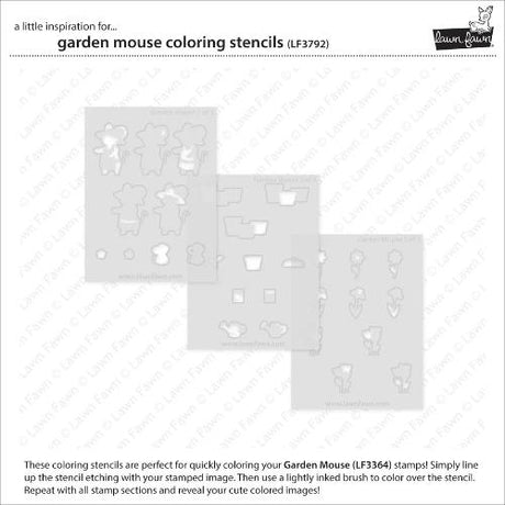 Lawn Fawn - Lawn Clippings - Garden Mouse Coloring Stencils