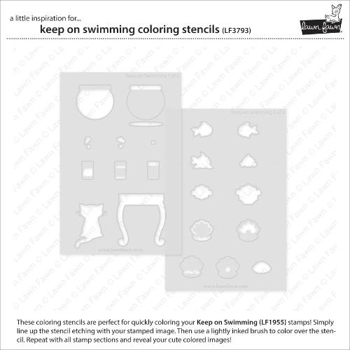 Lawn Fawn - Lawn Clippings - Keep On Swimming Coloring Stencils