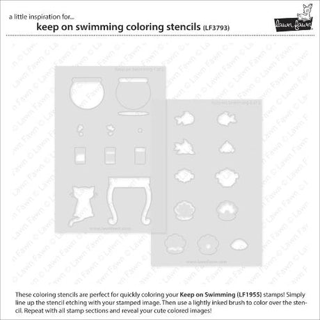 Lawn Fawn - Lawn Clippings - Keep On Swimming Coloring Stencils