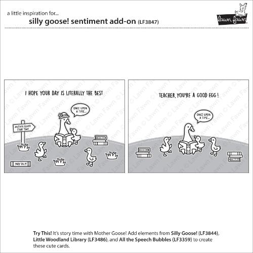 Lawn Fawn - Stamps - Silly Goose! Sentiment Add-On