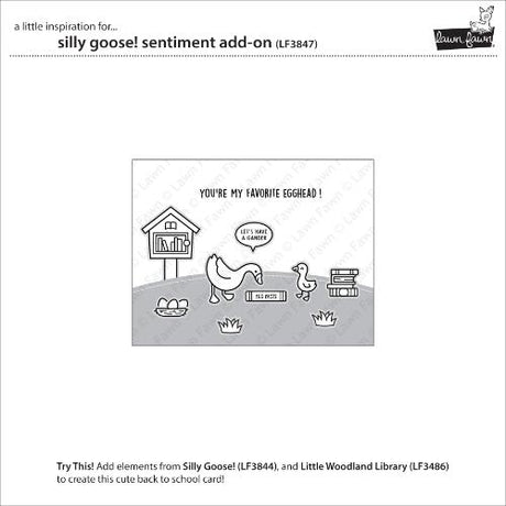 Lawn Fawn - Stamps - Silly Goose! Sentiment Add-On