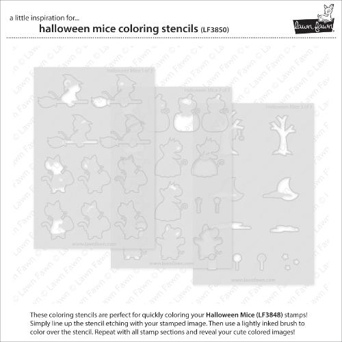 Lawn Fawn - Lawn Clippings - Halloween Mice Coloring Stencils