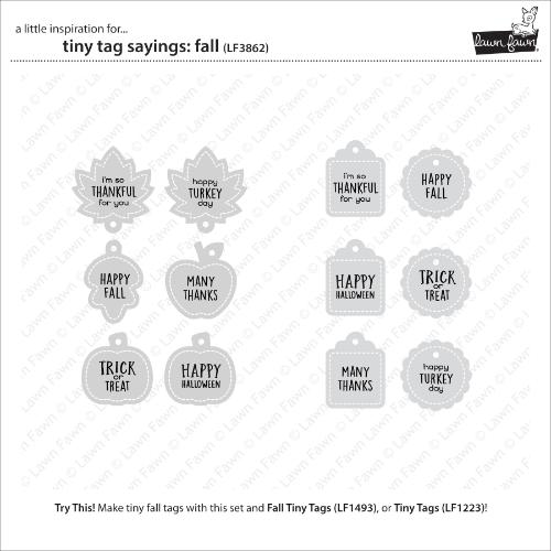 Lawn Fawn - Stamps - Tiny Tag Sayings: Fall