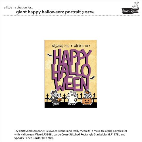 Lawn Fawn - Lawn Cuts - Giant Happy Halloween: Portrait Dies