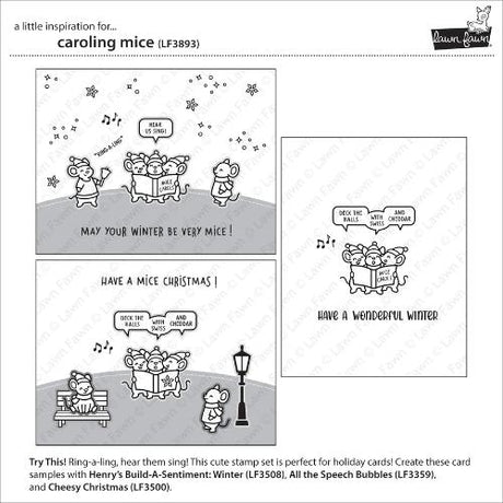 Lawn Fawn - Stamps - Caroling Mice