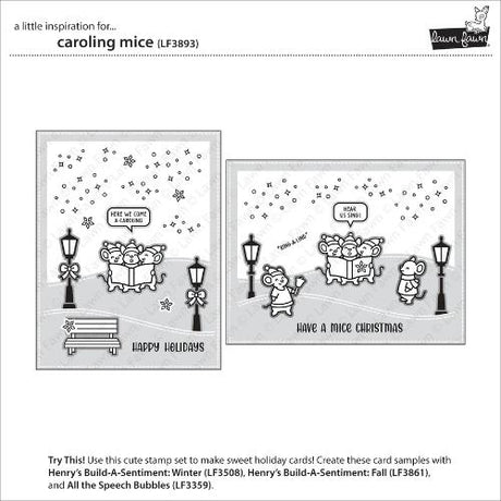 Lawn Fawn - Stamps - Caroling Mice