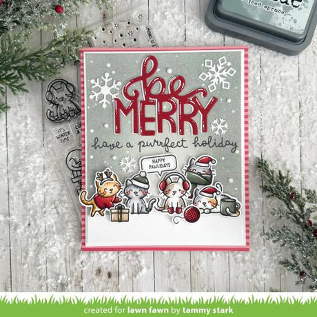 Lawn Fawn - Stamps - Cozy Cats Christmas Add-On