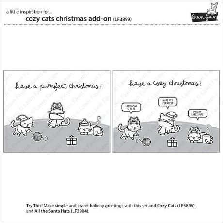 Lawn Fawn - Stamps - Cozy Cats Christmas Add-On