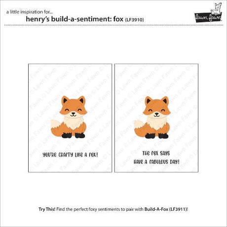 Lawn Fawn - Stamps - Henry's Build-A-Sentiment: Fox