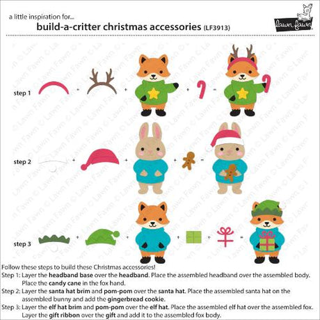 Lawn Fawn - Lawn Cuts - Build-A-Critter Christmas Accessories Dies