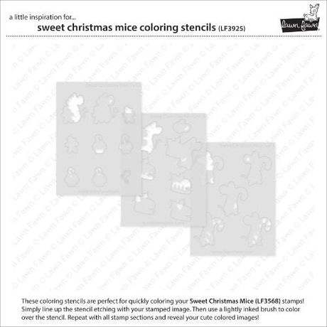 Lawn Fawn - Lawn Clippings - Sweet Christmas Mice Coloring Stencils