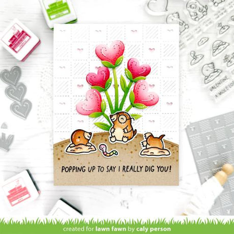 Lawn Fawn - Stamps - A Mole Lot of Love Add-On