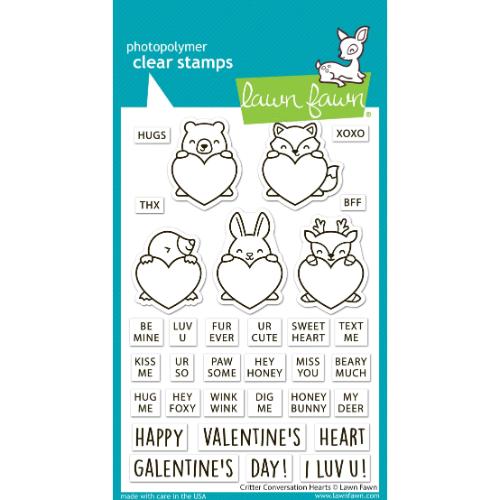 Lawn Fawn - Stamps - Critter Conversation Hearts
