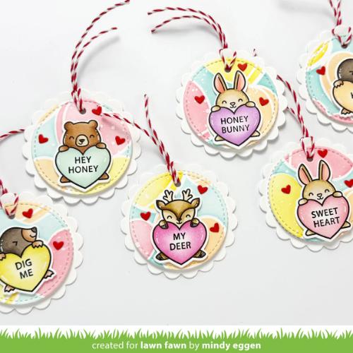 Lawn Fawn - Stamps - Critter Conversation Hearts