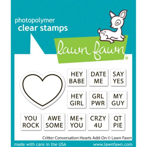 Lawn Fawn - Stamps - Critter Conversation Hearts Add-On